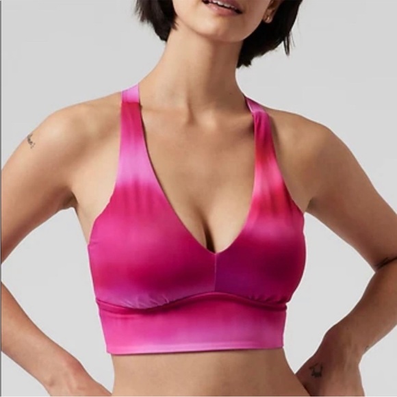 Athleta Other - Athleta Pink Bikini Top Halter Style with Supportive Band